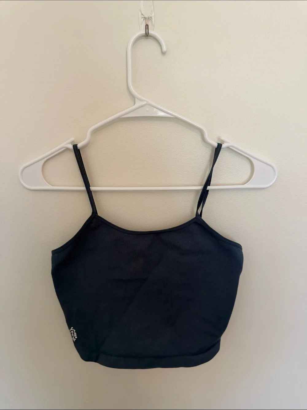 Free People Black Slim-Strap Cropped Cami